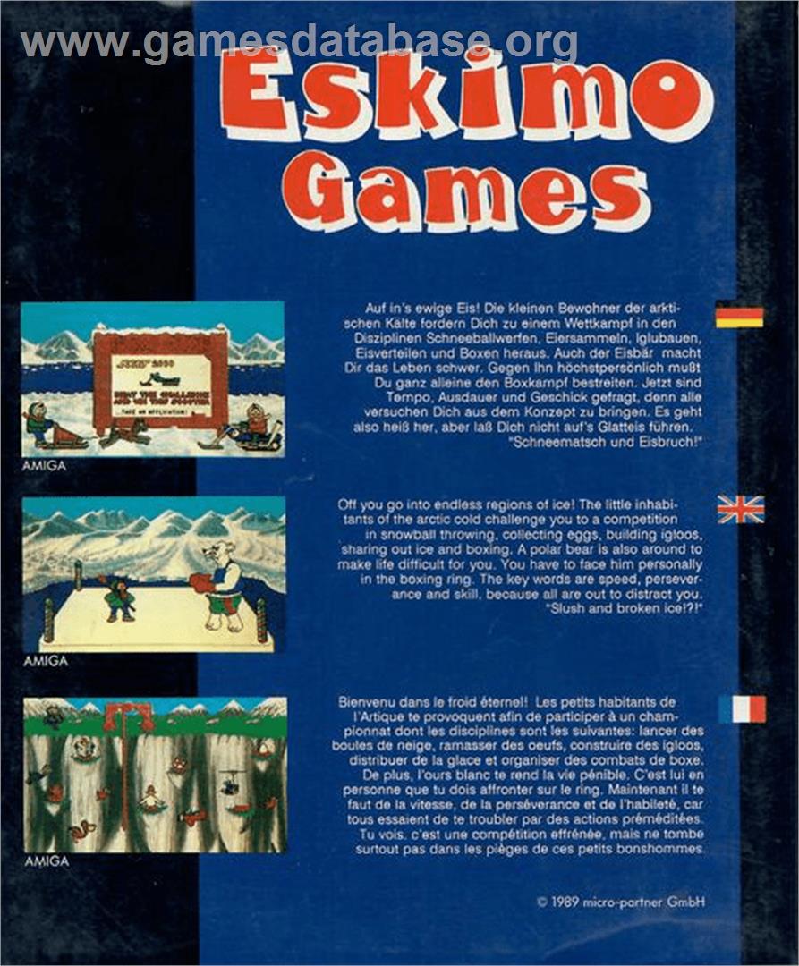 Eskimo Games - Commodore Amiga - Artwork - Box Back