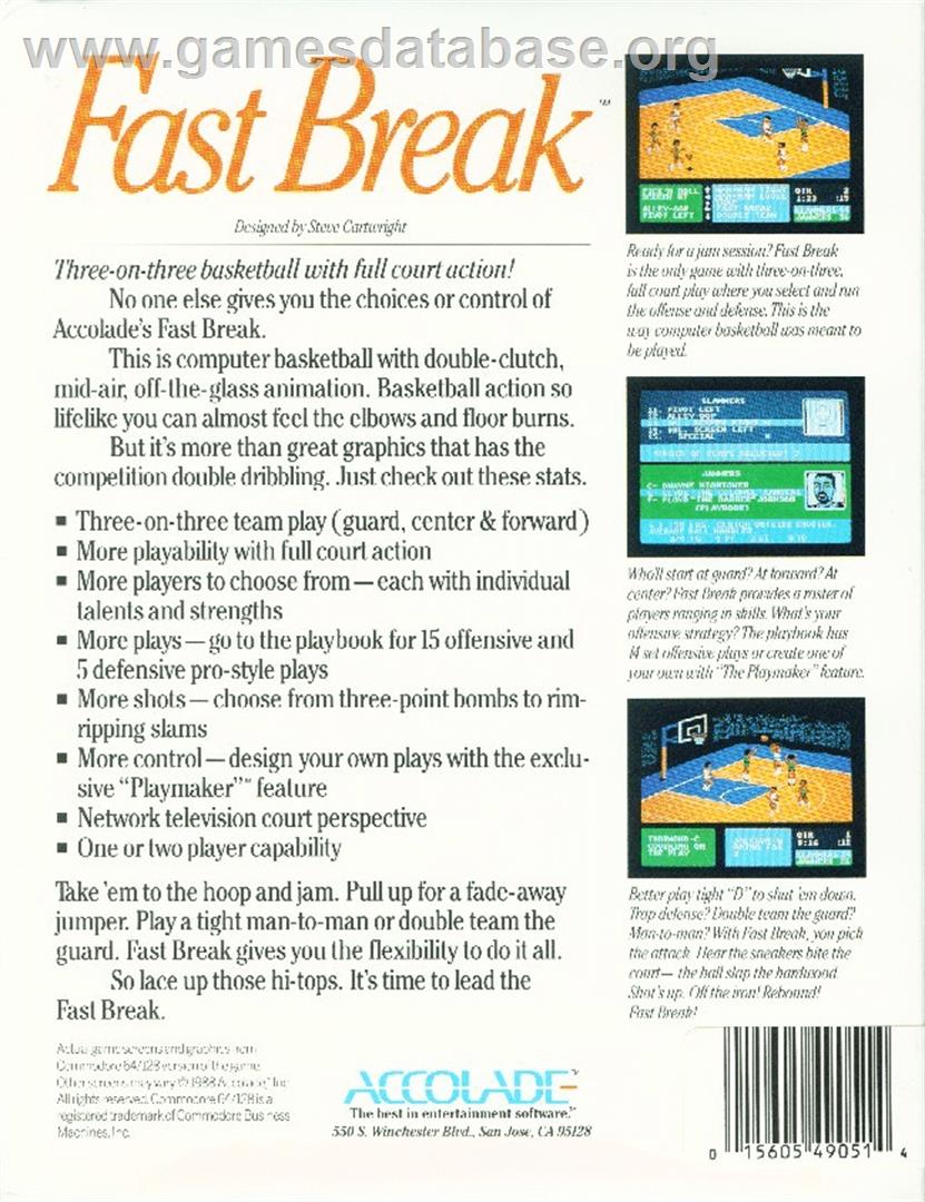 Fast Break - Commodore Amiga - Artwork - Box Back