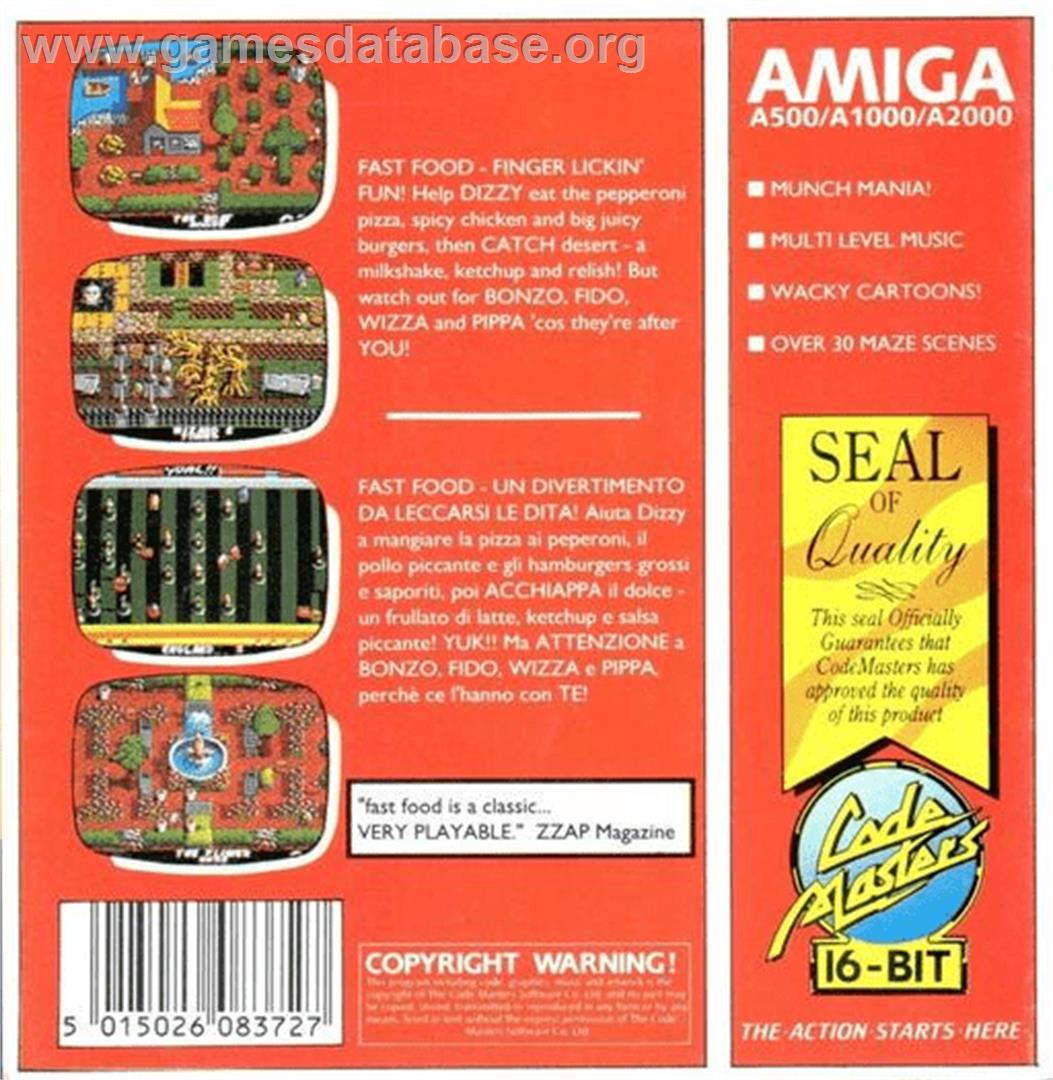 Fast Food - Commodore Amiga - Artwork - Box Back