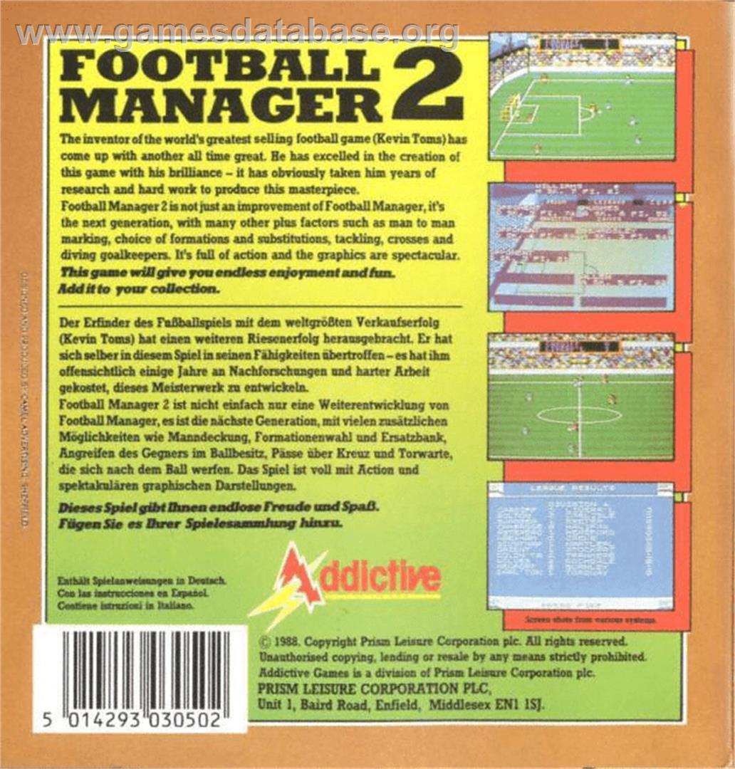 Football Manager 2 - Commodore Amiga - Artwork - Box Back