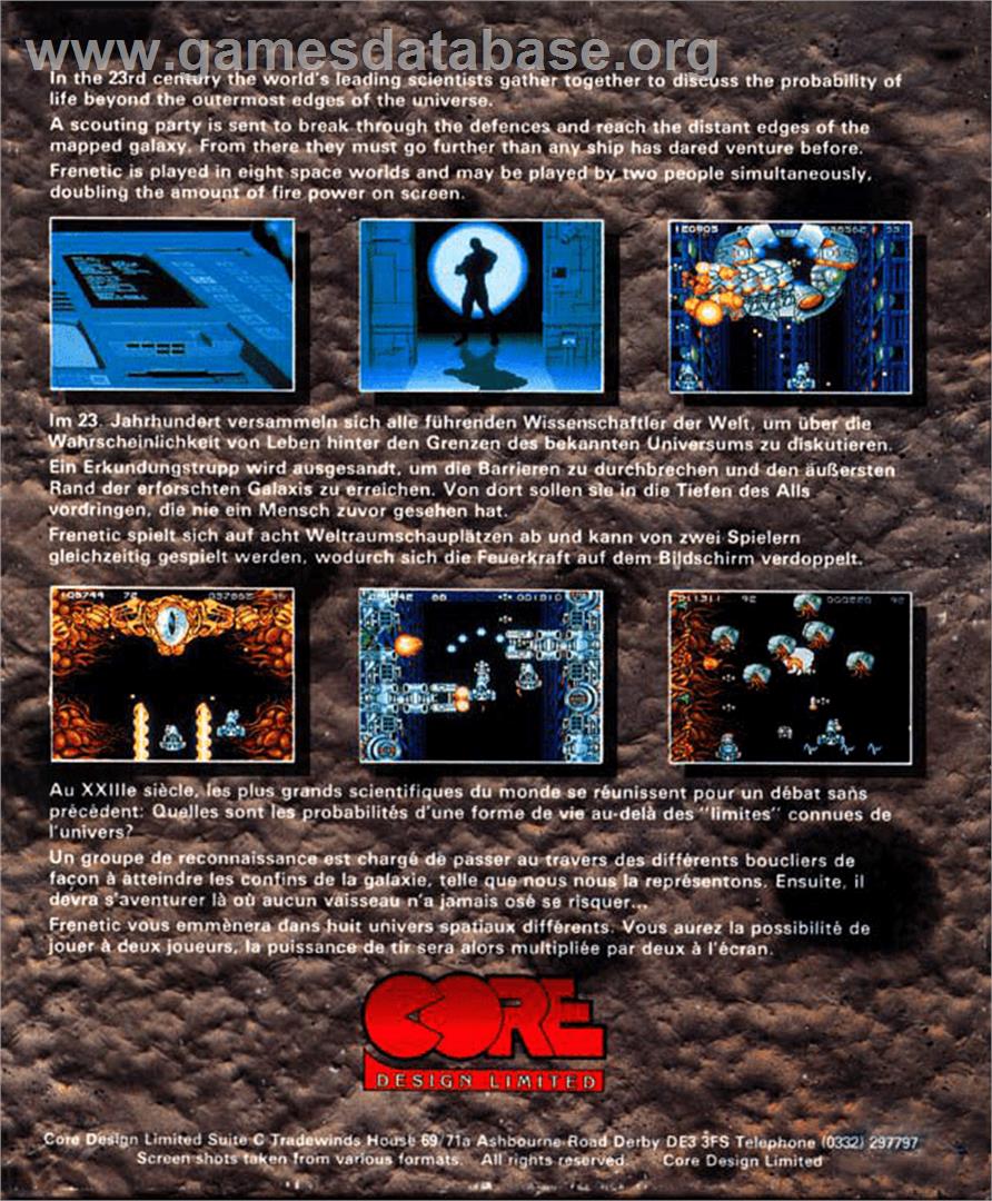 Frenetic - Commodore Amiga - Artwork - Box Back