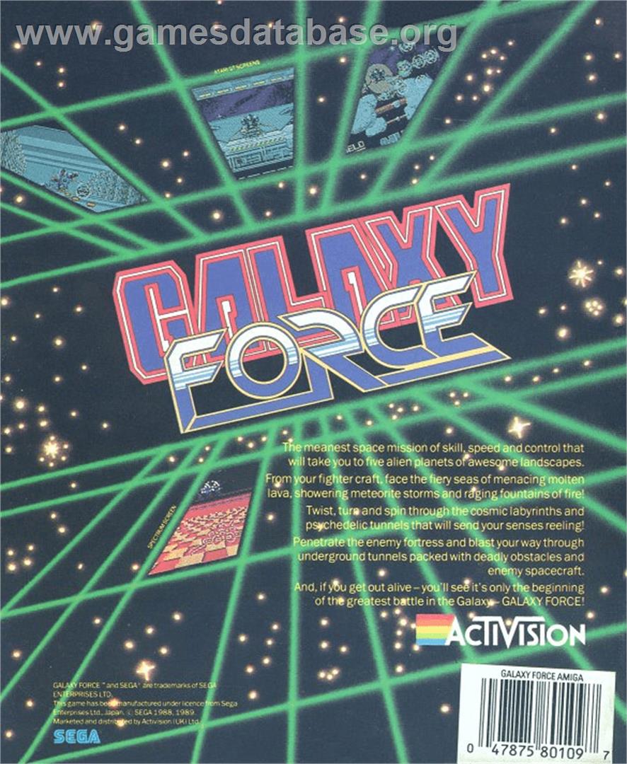 Galaxy Force 2 - Commodore Amiga - Artwork - Box Back