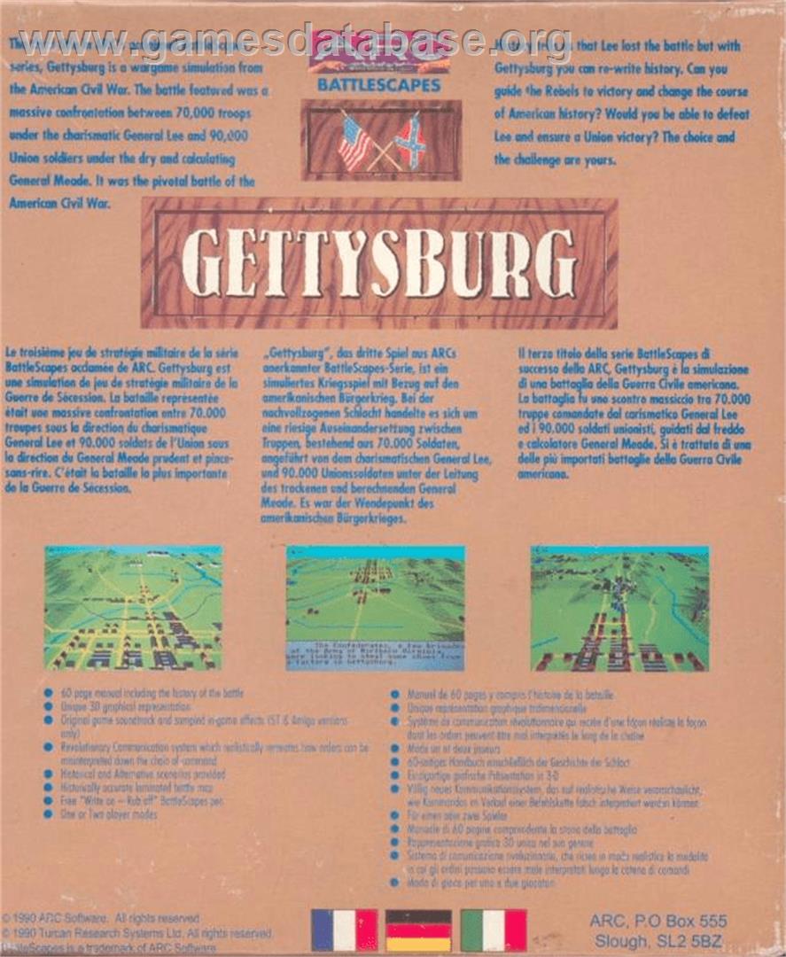 Gettysburg: The Turning Point - Commodore Amiga - Artwork - Box Back