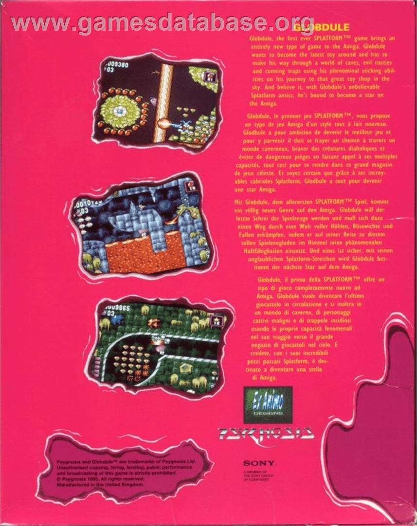 Globdule - Commodore Amiga - Artwork - Box Back