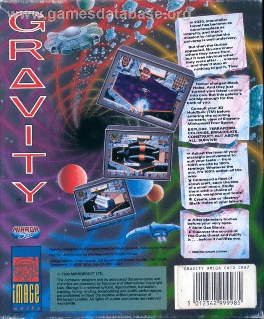 Gravity - Commodore Amiga - Artwork - Box Back