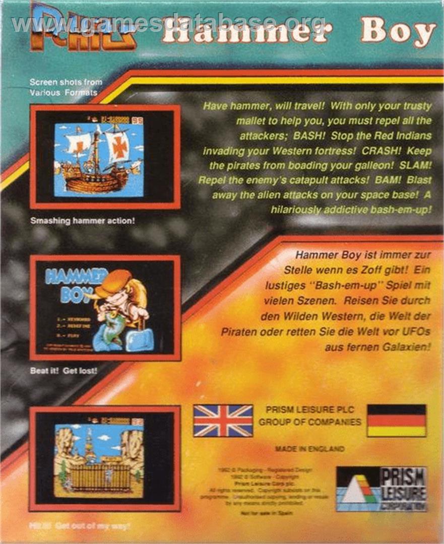 Hammer Boy - Commodore Amiga - Artwork - Box Back