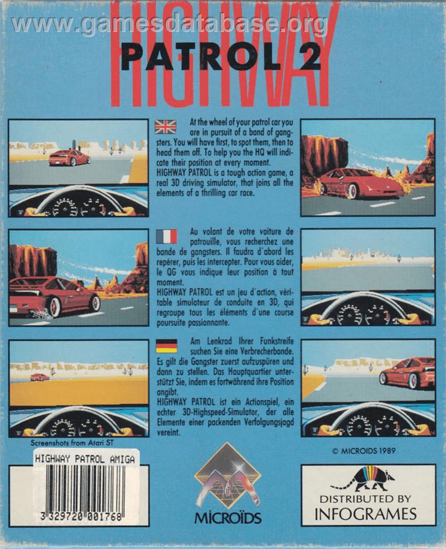 Highway Patrol 2 - Commodore Amiga - Artwork - Box Back