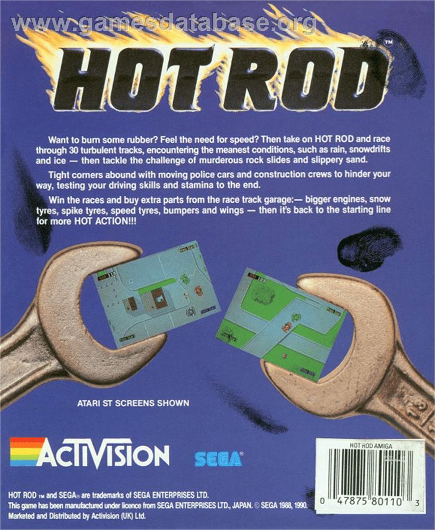 Hot Rod - Commodore Amiga - Artwork - Box Back