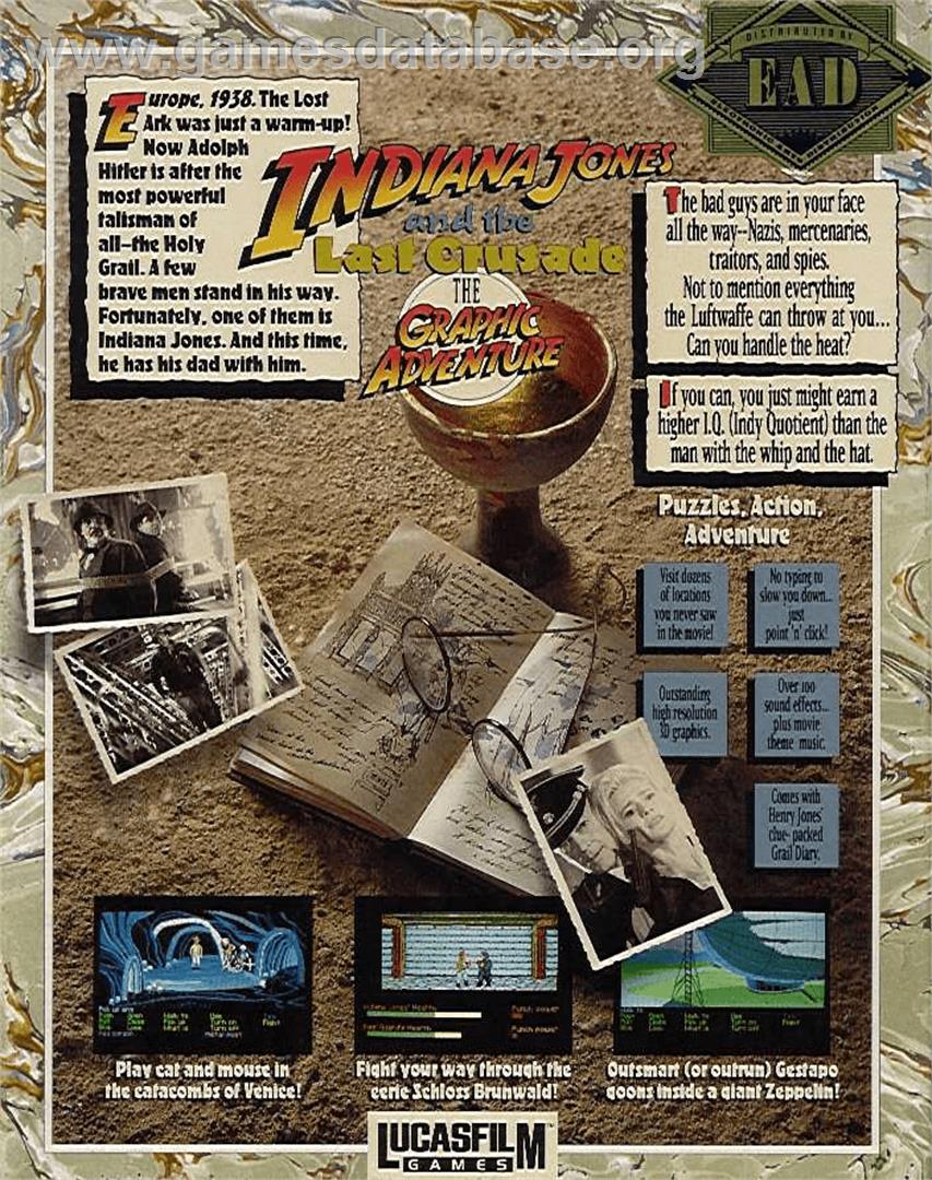 Indiana Jones and the Last Crusade: The Graphic Adventure - Commodore Amiga - Artwork - Box Back