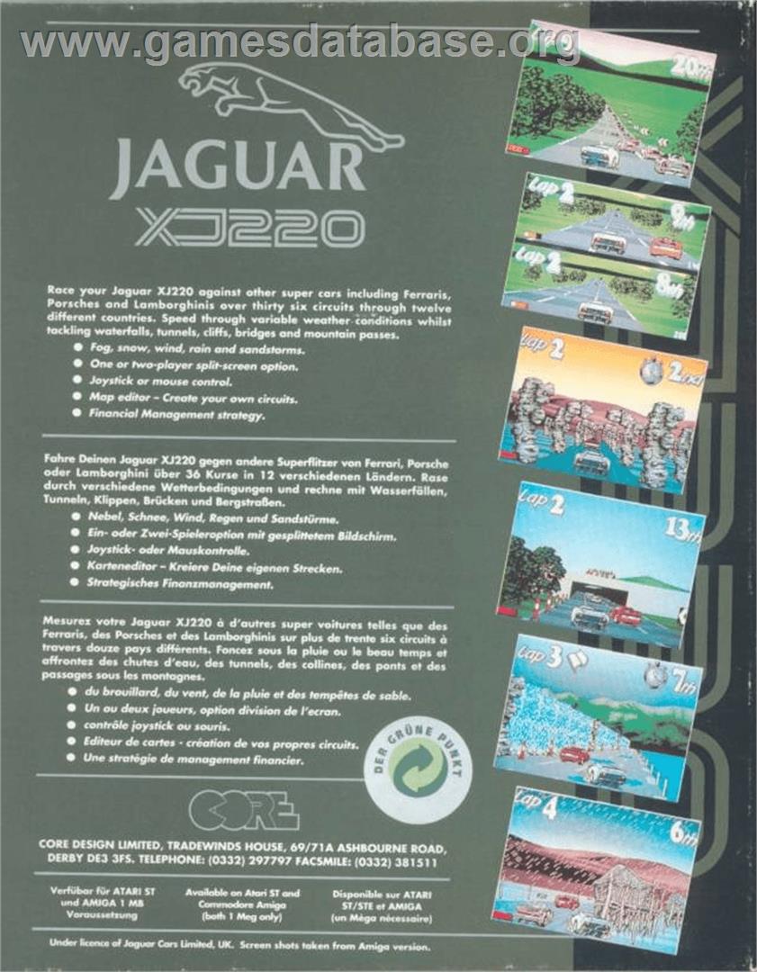Jaguar XJ220 - Commodore Amiga - Artwork - Box Back