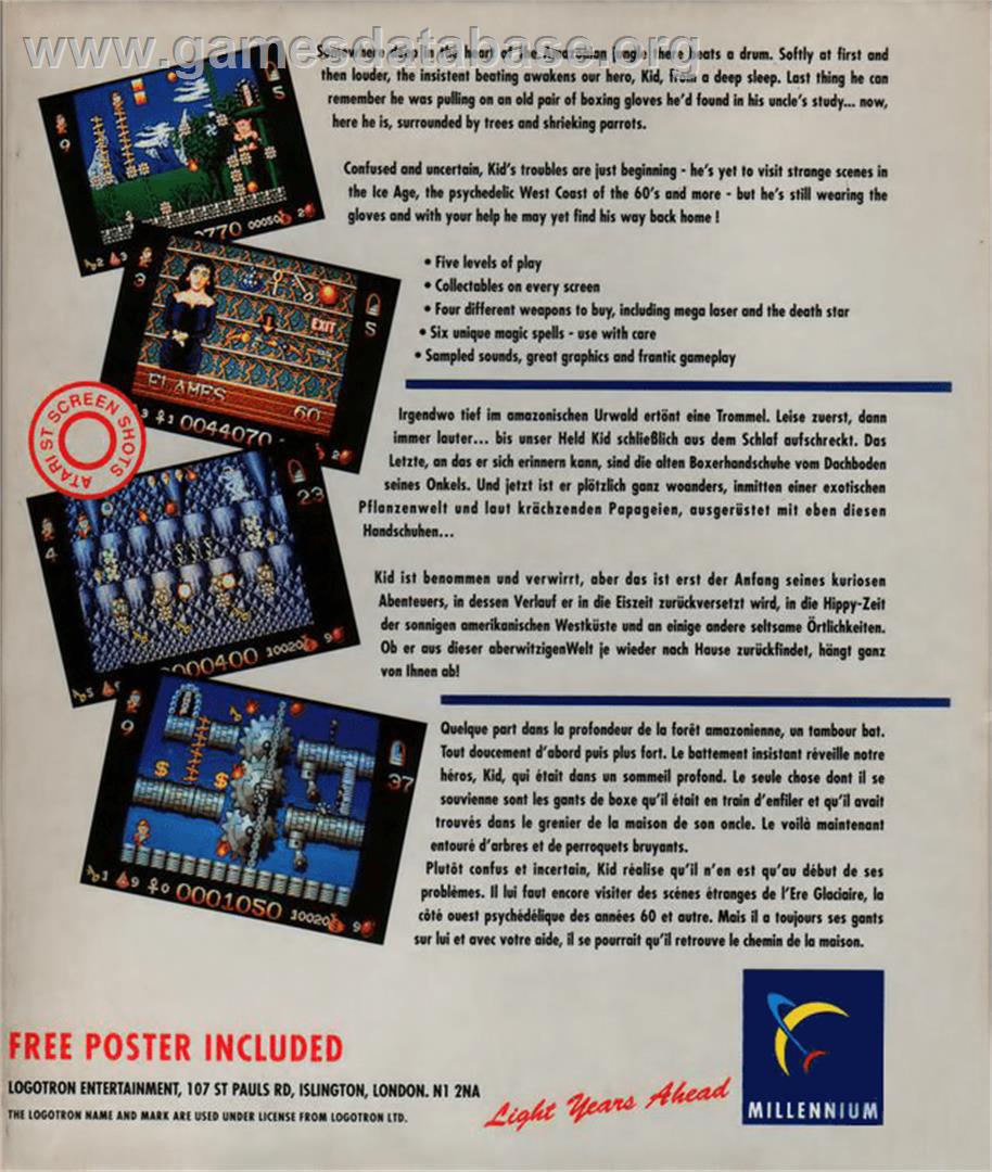 Kid Gloves - Commodore Amiga - Artwork - Box Back