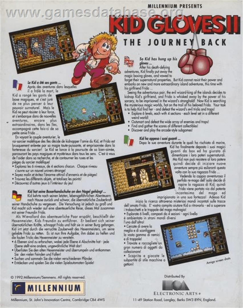 Kid Gloves II: The Journey Back - Commodore Amiga - Artwork - Box Back