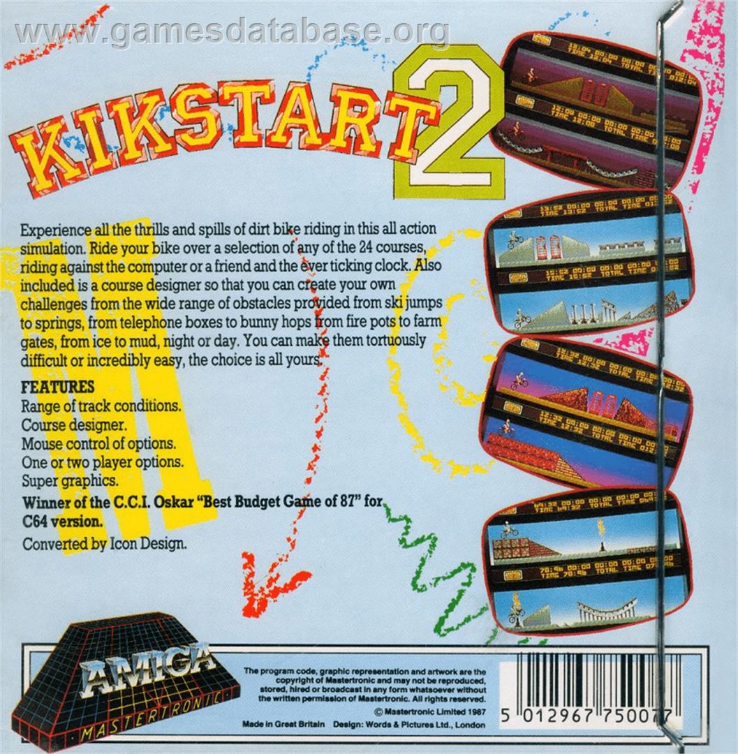 Kikstart 2 - Commodore Amiga - Artwork - Box Back