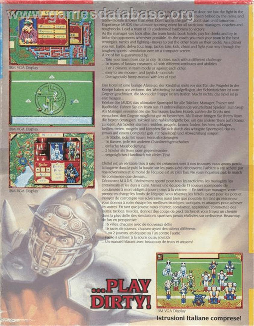 M.U.D.S. - Mean Ugly Dirty Sport - Commodore Amiga - Artwork - Box Back