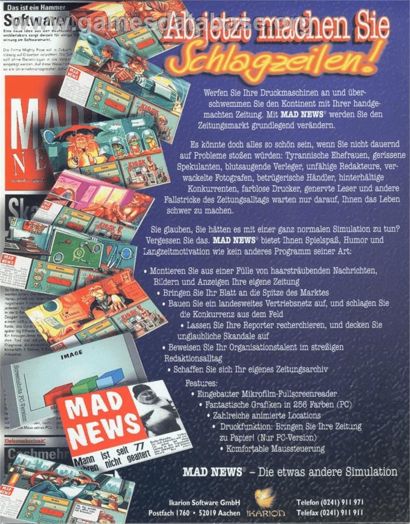 Mad News - Commodore Amiga - Artwork - Box Back