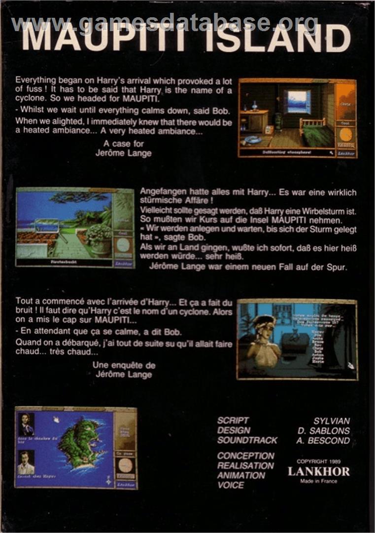 Maupiti Island - Commodore Amiga - Artwork - Box Back
