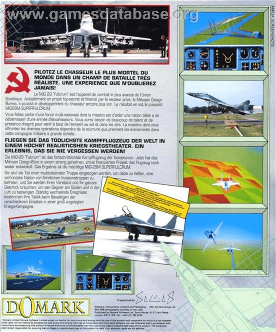 MiG-29M Super Fulcrum - Commodore Amiga - Artwork - Box Back