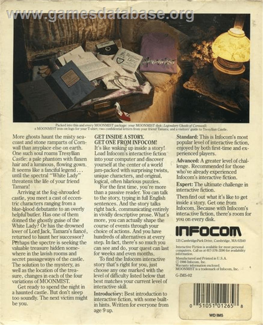 Moonmist - Commodore Amiga - Artwork - Box Back