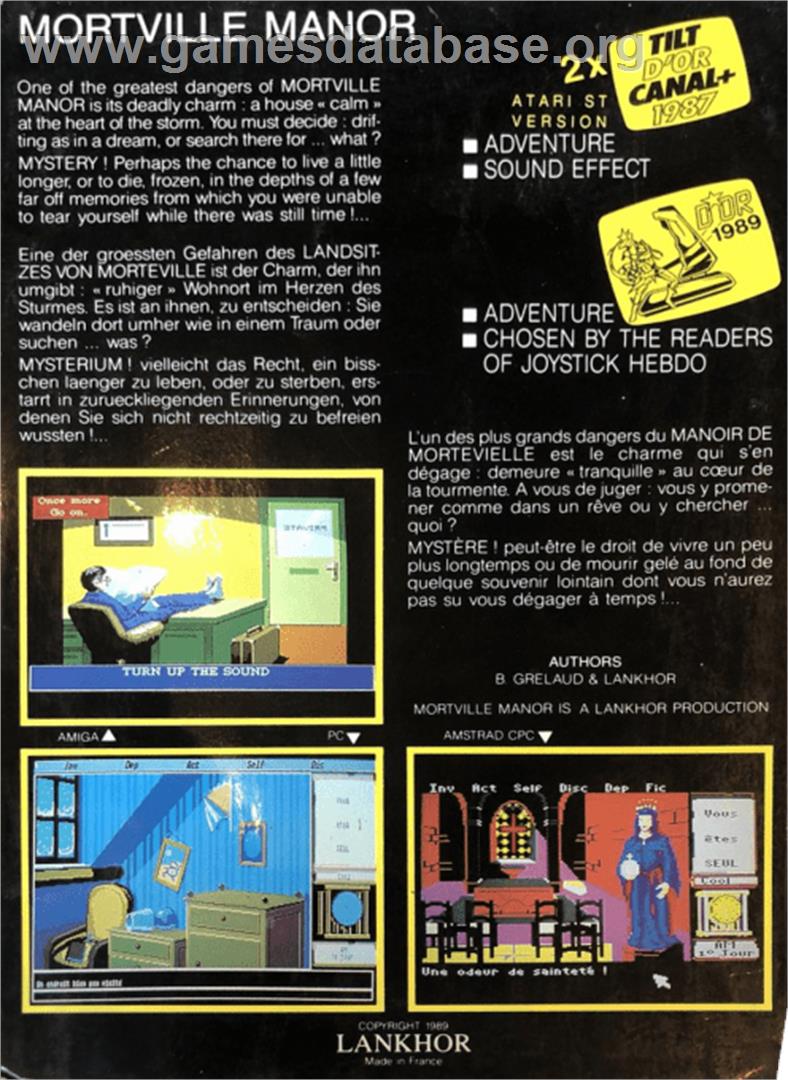 Mortville Manor - Commodore Amiga - Artwork - Box Back