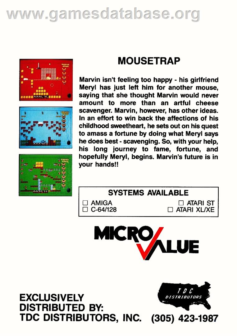Mouse Trap - Commodore Amiga - Artwork - Box Back
