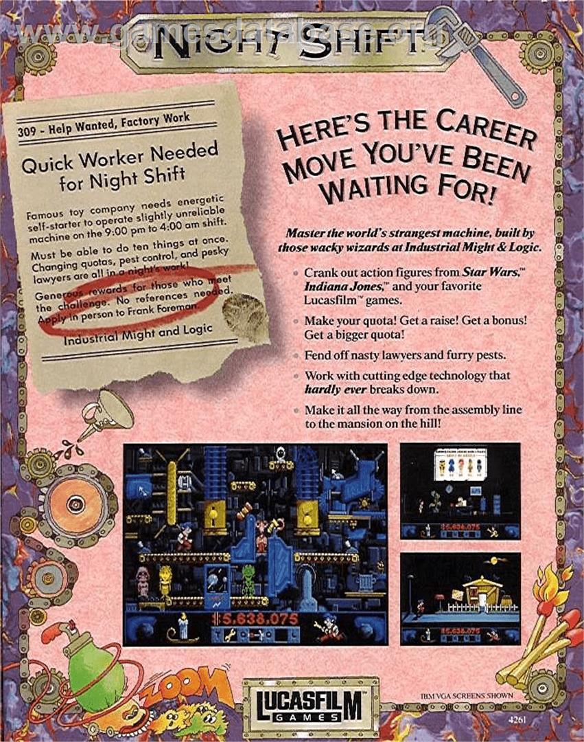 Night Shift - Commodore Amiga - Artwork - Box Back