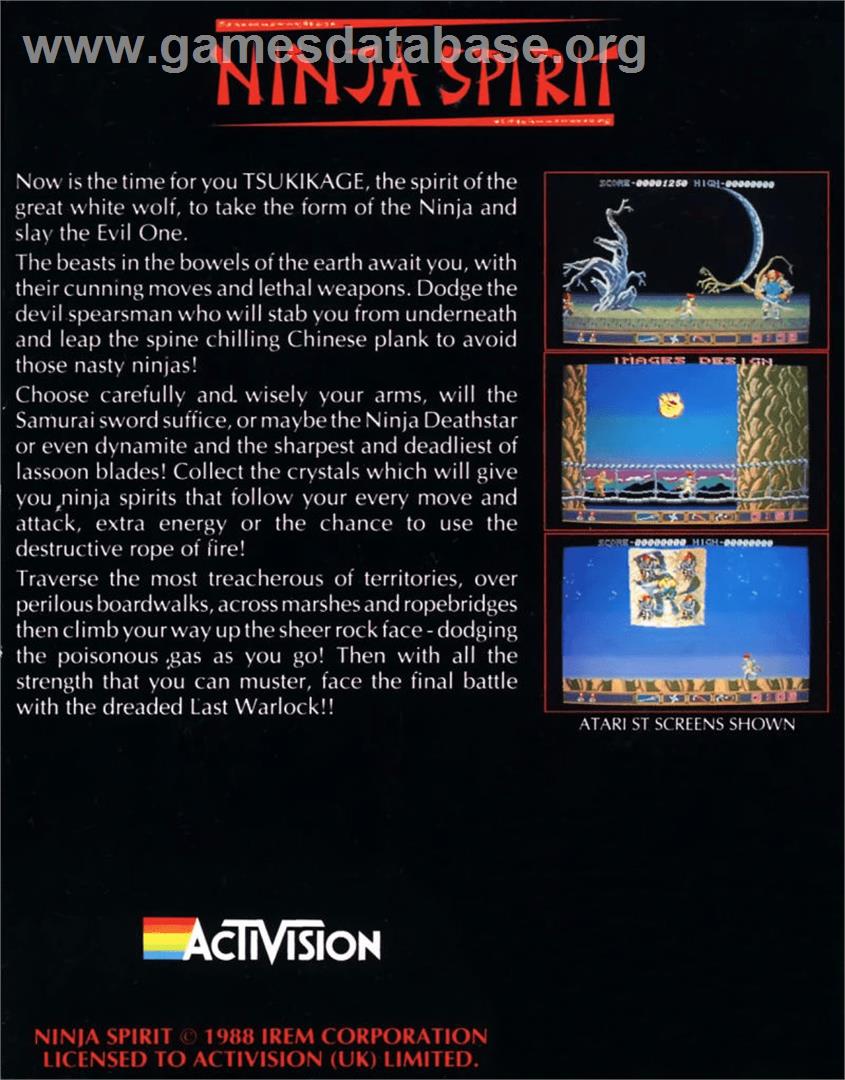 Ninja Spirit - Commodore Amiga - Artwork - Box Back