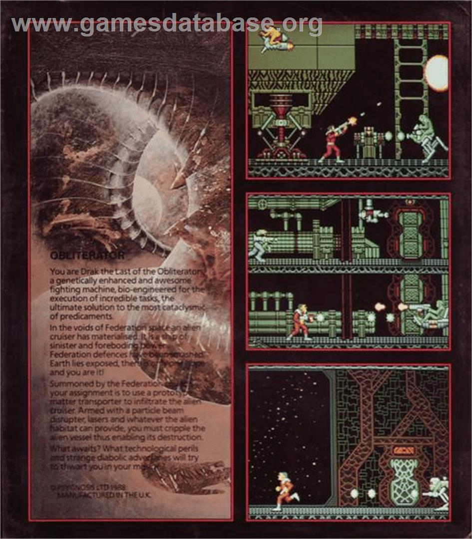 Obliterator - Commodore Amiga - Artwork - Box Back