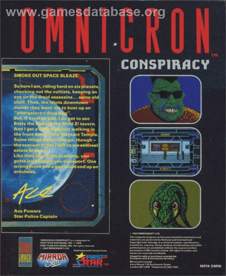 Omnicron Conspiracy - Commodore Amiga - Artwork - Box Back