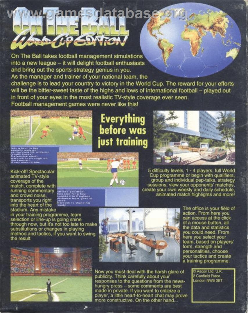 On the Ball: World Cup Edition - Commodore Amiga - Artwork - Box Back