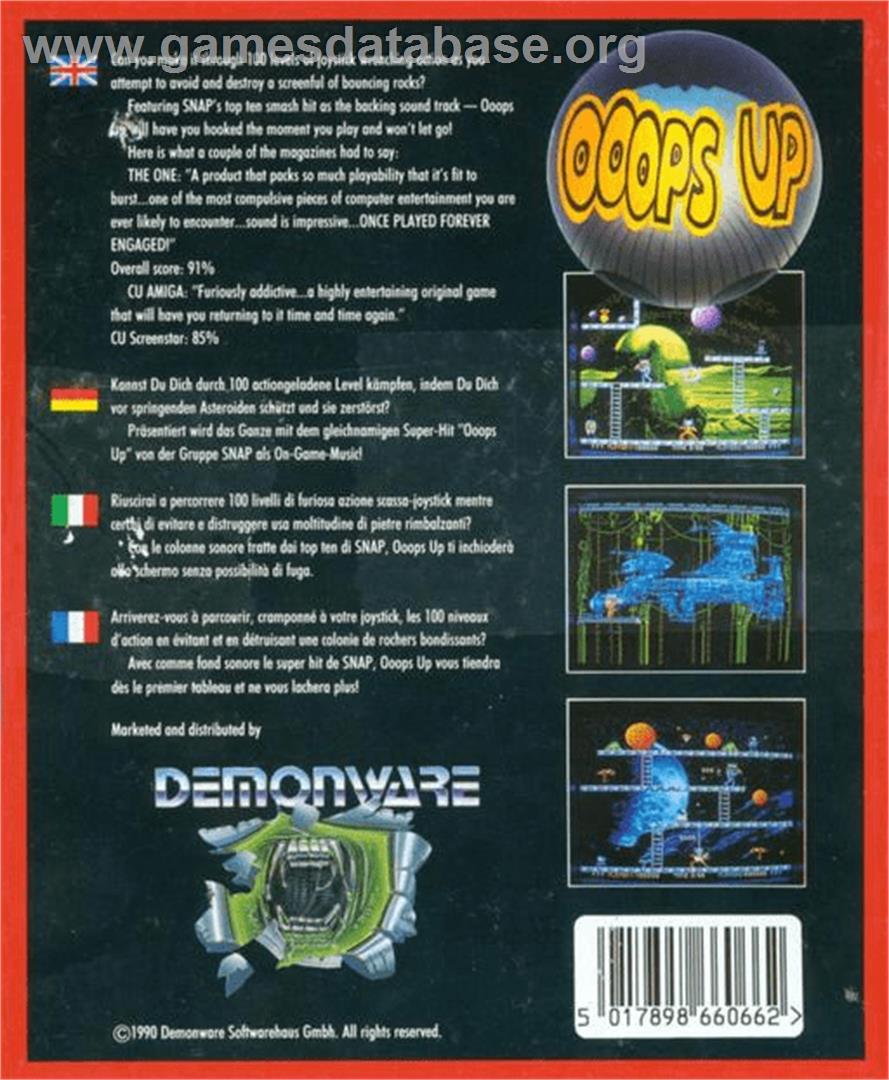 Ooops Up - Commodore Amiga - Artwork - Box Back