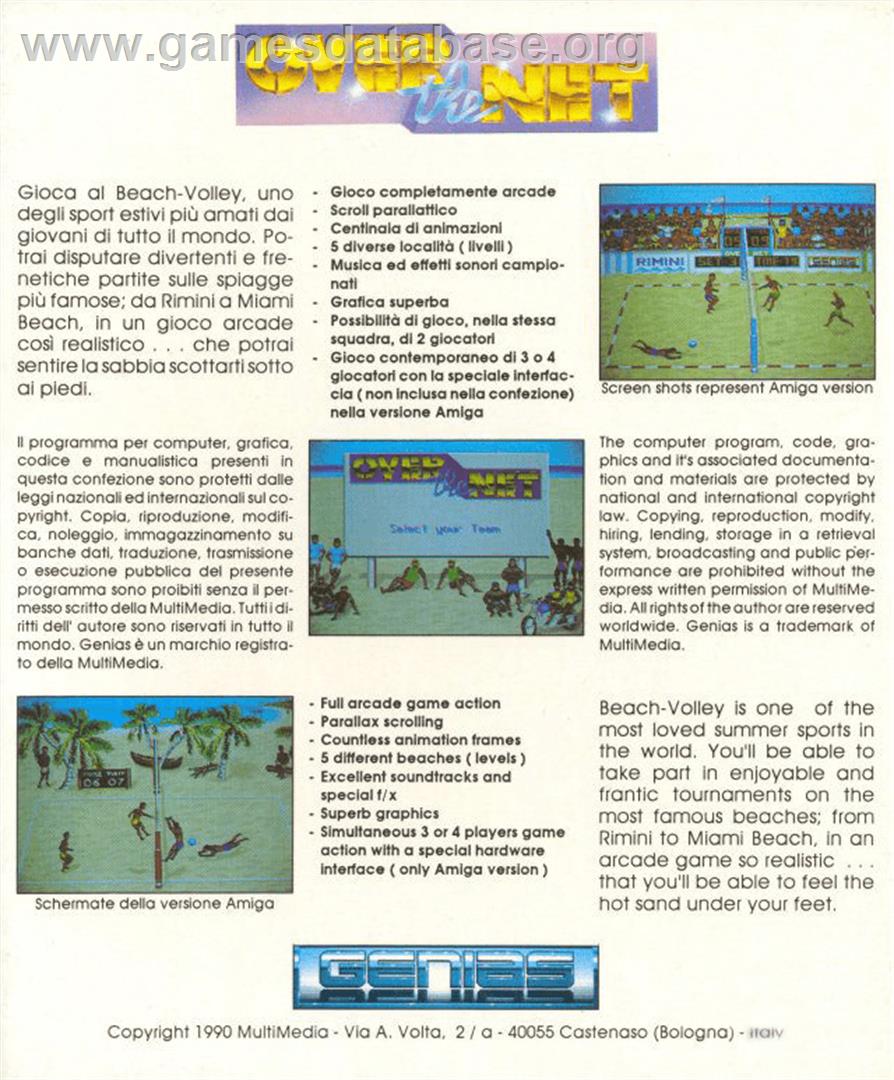 Over the Net - Commodore Amiga - Artwork - Box Back