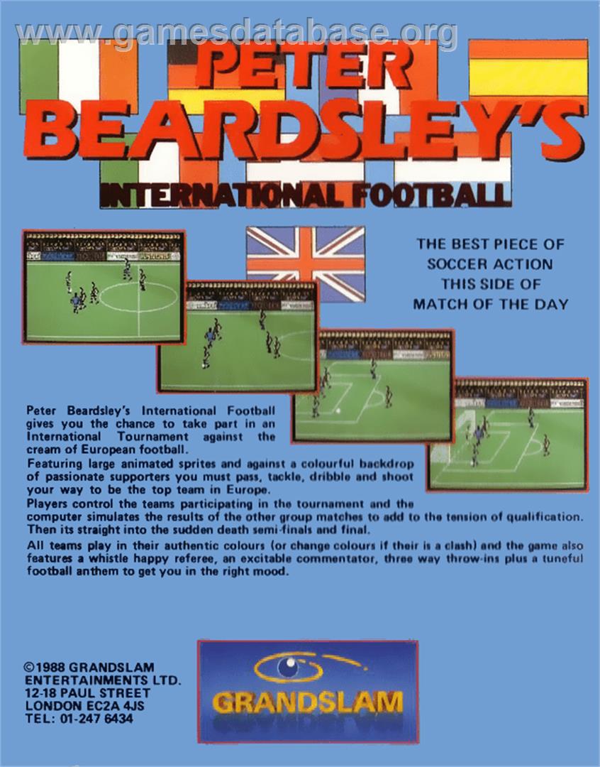 Peter Beardsley's International Football - Commodore Amiga - Artwork - Box Back