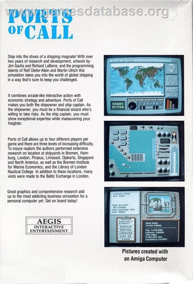 Ports of Call - Commodore Amiga - Artwork - Box Back