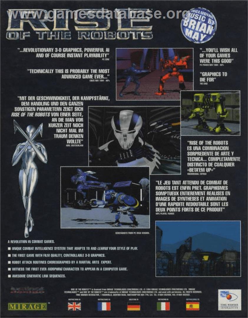 Rise of the Robots - Commodore Amiga - Artwork - Box Back