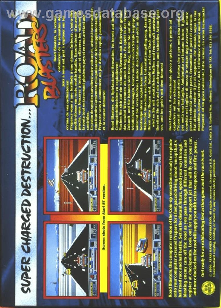 Road Blasters - Commodore Amiga - Artwork - Box Back