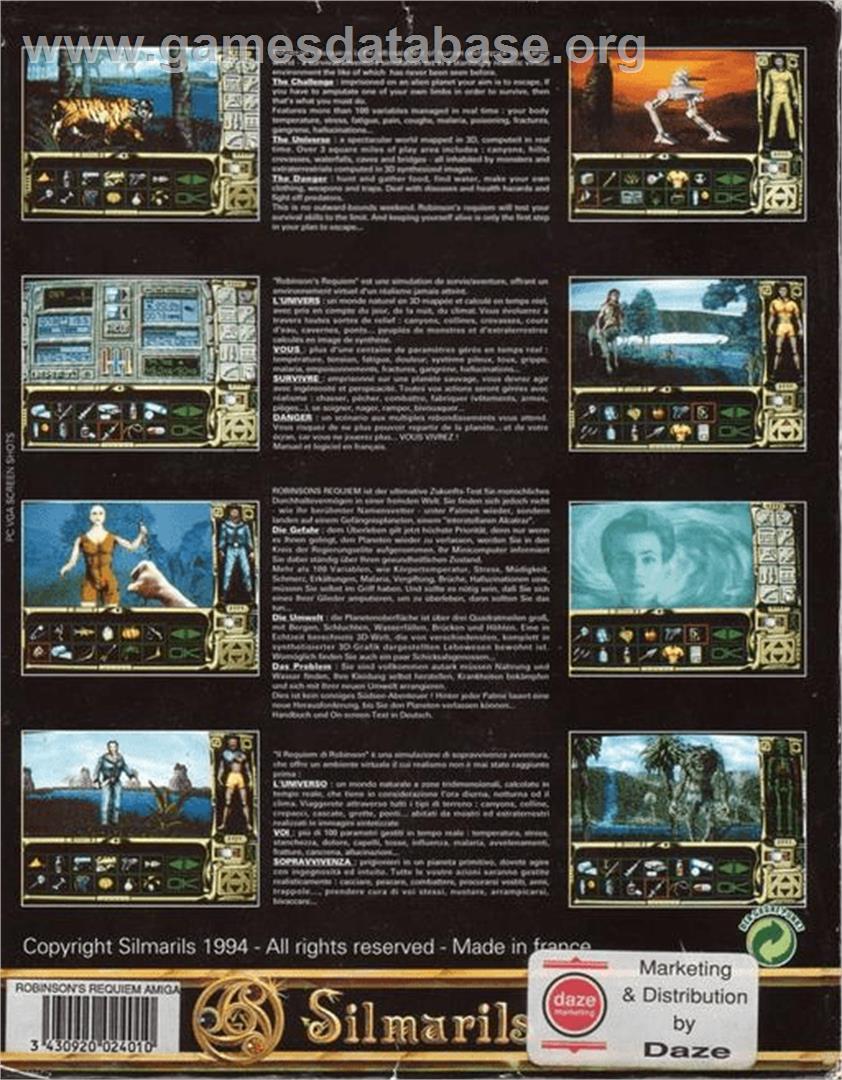 Robinson's Requiem - Commodore Amiga - Artwork - Box Back