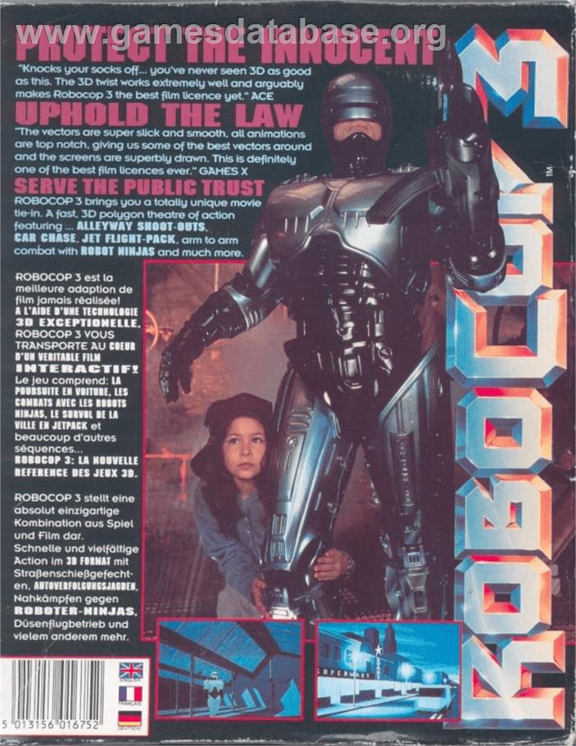 Robocop 3 - Commodore Amiga - Artwork - Box Back