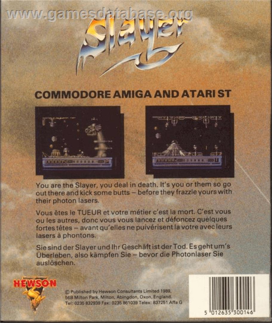 Slayer - Commodore Amiga - Artwork - Box Back