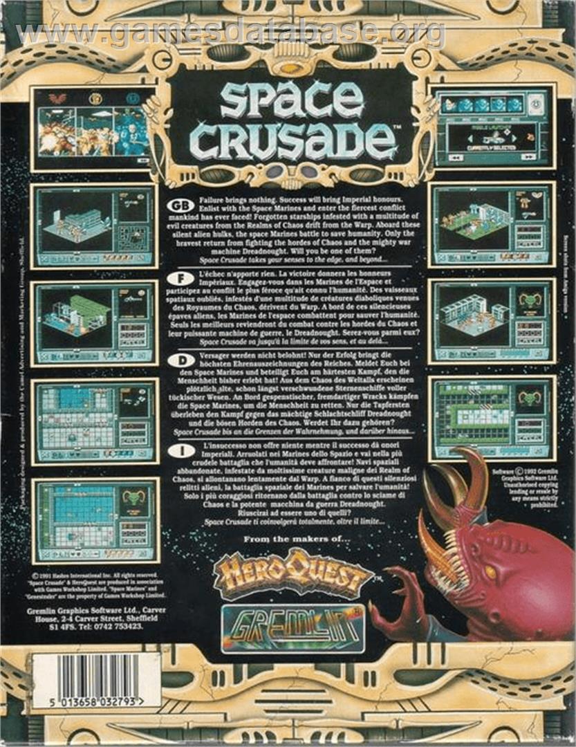 Space Crusade: The Voyage Beyond (Data Disk) - Commodore Amiga - Artwork - Box Back