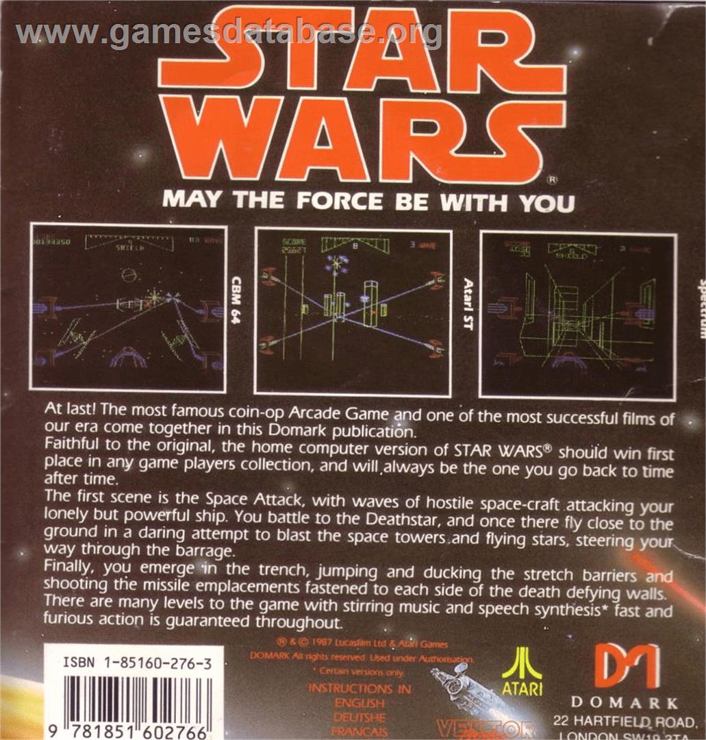Star Wars - Commodore Amiga - Artwork - Box Back
