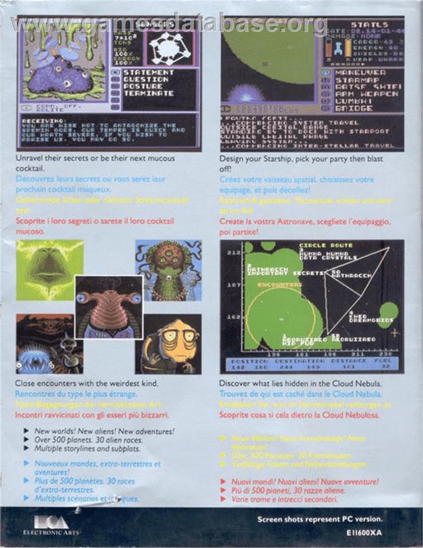 Starflight 2: Trade Routes of the Cloud Nebula - Commodore Amiga - Artwork - Box Back