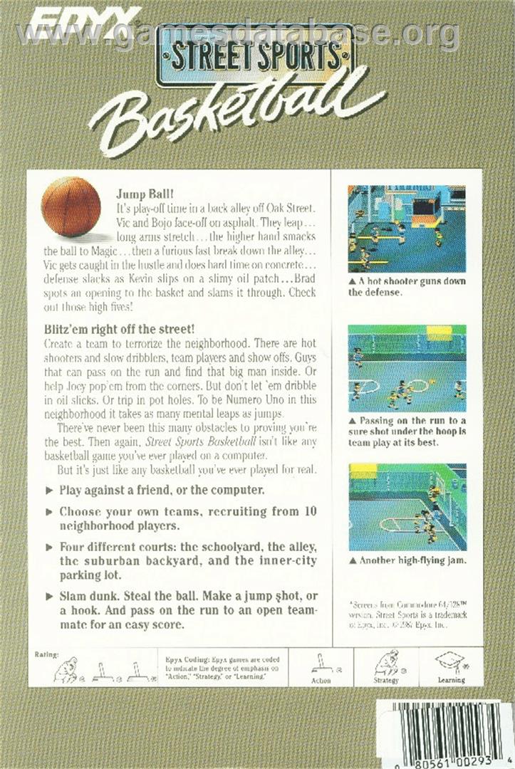 Street Sports Basketball - Commodore Amiga - Artwork - Box Back