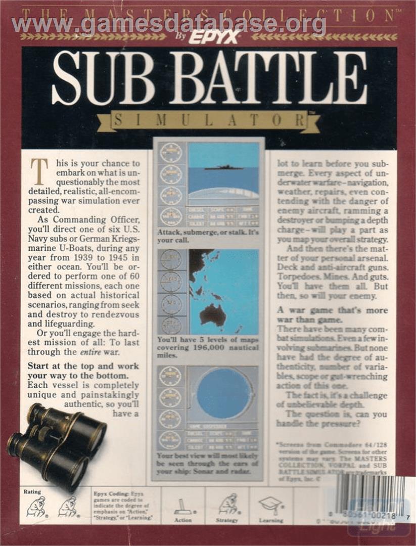 Sub Battle Simulator - Commodore Amiga - Artwork - Box Back