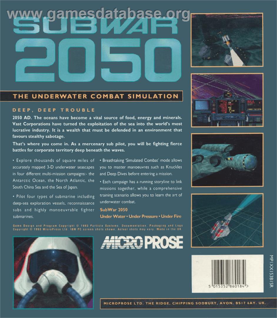 Subwar 2050 - Commodore Amiga - Artwork - Box Back
