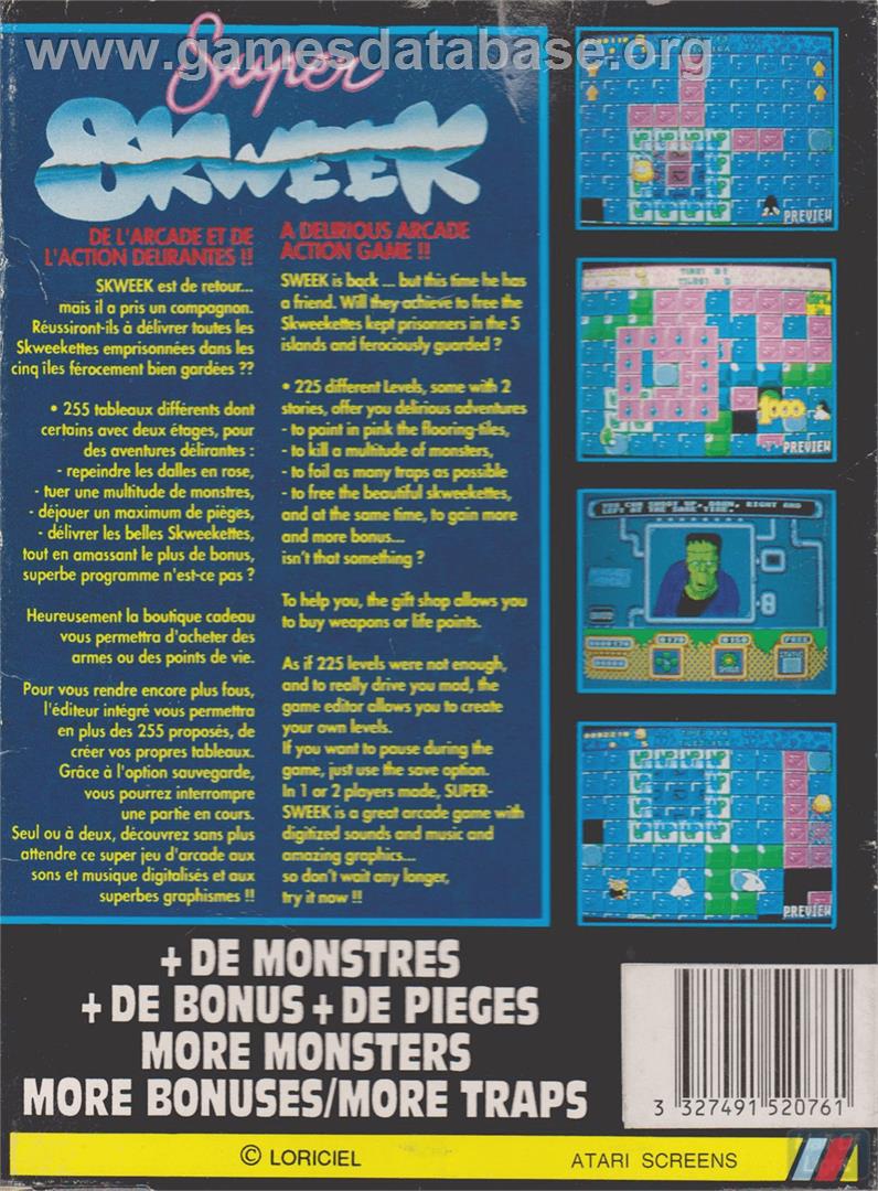 Super Skweek - Commodore Amiga - Artwork - Box Back