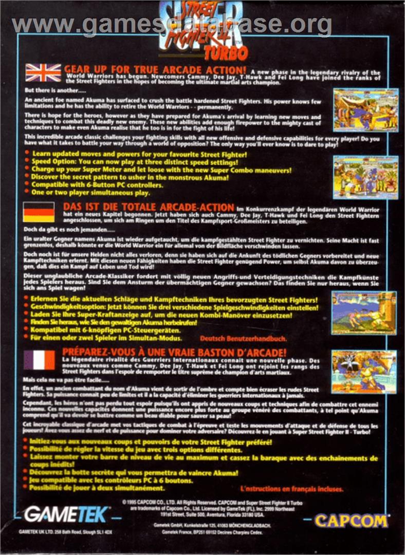 Super Street Fighter II Turbo - Commodore Amiga - Artwork - Box Back