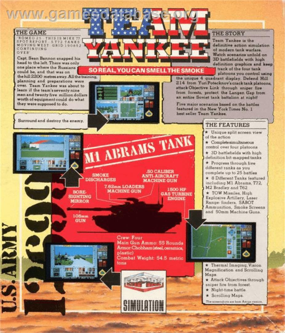 Team Yankee - Commodore Amiga - Artwork - Box Back