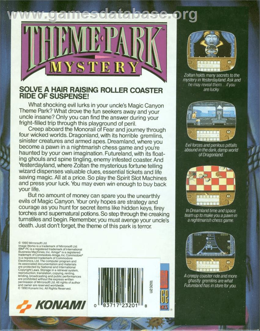 Theme Park Mystery - Commodore Amiga - Artwork - Box Back