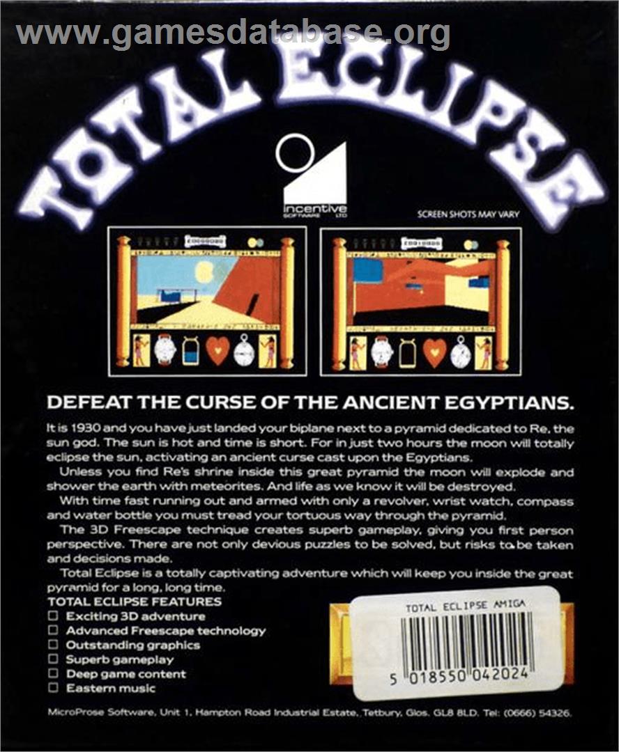 Total Eclipse - Commodore Amiga - Artwork - Box Back
