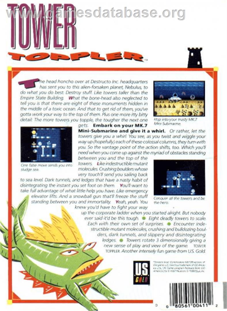 Tower Toppler - Commodore Amiga - Artwork - Box Back